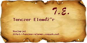 Tenczer Elemér névjegykártya
