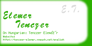 elemer tenczer business card